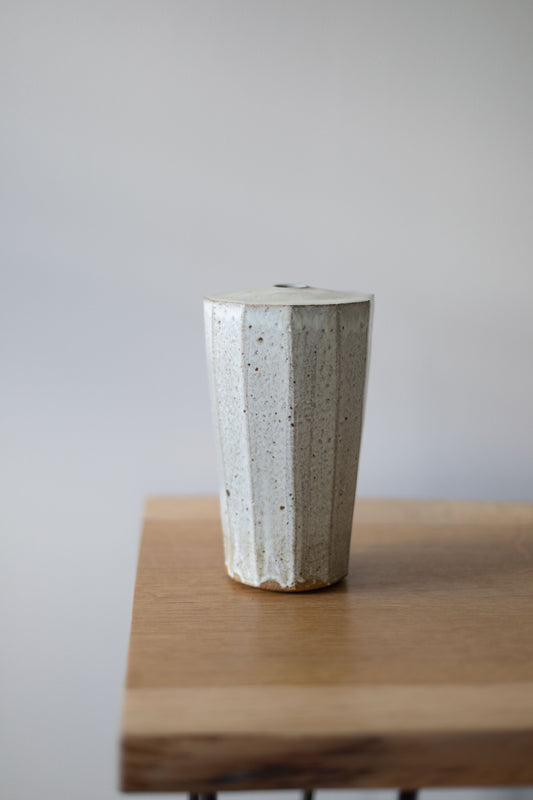 Large Faceted Stem Vase by Tim Lake